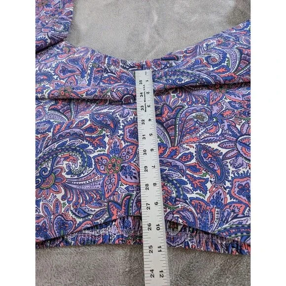 Isaac Mizrahi Live Pants Women’s 8P Purple Paisley Crop Pull On Mid Rise - Picture 8 of 10